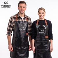 Tablier de travail en cuir personnalisé en tissu tissé pour barista, barbier, grillades, restaurant, chef ou jardinage – Tablier uniforme résistant à l'eau