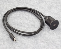 Port de chargeur de prise USB C encastré pour tableau de bord de voiture Accessoires de mise à niveau Câble d'extension USB 3.1 type C