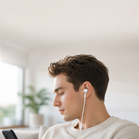 Écouteurs intra-auriculaires filaires plats de haute qualité, écouteurs MP3, écouteurs mobiles