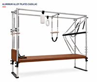Table de Pilates Cadillac en alliage d'aluminium commercial, cuir marron, ressorts allemands, OEM ODM