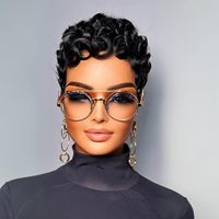 Perruques courtes sans colle, fabriquées à la machine, style bob, couleur naturelle, cheveux brésiliens Remy, brun clair, densité 150 %, pour femmes