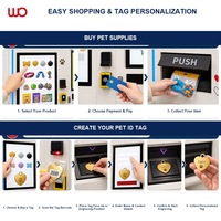 Mesin Penjual Otomatis Perlengkapan Hewan Peliharaan 2 in 1 dan Kios Pengukir Laser Tag ID Anjing Kucing DIY dengan Berbagai Pilihan Pembayaran