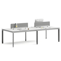 Poste de travail de bureau individuel moderne en bois avec cloison de séparation pour employés, ensemble de mobilier de bureau blanc