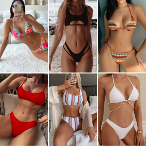 Bikini de playa integrado estampado de moda al por mayor para mujer, sexy, con aberturas, envío aleatorio - Product Image 4