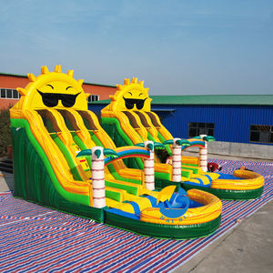 Tobogán Acuático Inflable Comercial de Doble Carril para Niños y Adultos con Piscina, Castillo Hinchable y Soplador a Precio Económico - Product Image 3