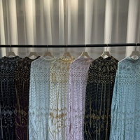 Robe Abaya de Luxe Élégante Brodéée, Robe de Soirée Musulmane Modeste pour Femmes Grandes Tailles pour Mariages et Aïd avec Accent Strass