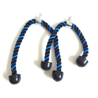 Accessoires de machine de musculation robustes pour système de poulie, Corde de triceps en nylon bleue pour tractions verticales de 27 et 36 pouces