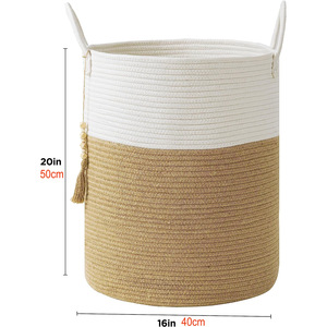 Cesta <span class=keywords><strong>de</strong></span> <span class=keywords><strong>ropa</strong></span> sucia <span class=keywords><strong>de</strong></span> algodón plegable <span class=keywords><strong>grande</strong></span> con asa <span class=keywords><strong>de</strong></span> cuerda trenzada diseño <span class=keywords><strong>de</strong></span> ahorro <span class=keywords><strong>de</strong></span> espacio para almacenamiento <span class=keywords><strong>de</strong></span> <span class=keywords><strong>ropa</strong></span> sucia baño sala <span class=keywords><strong>de</strong></span> estar - Product Image 5