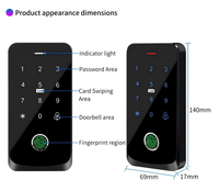 Controlador de Acceso con Teclado RFID Sumergible e Impermeable IP68 con WiFi Tuya y App Smart Life para Puertas Exteriores y Muelles Marinos