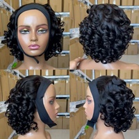 Fournisseur en gros de perruques bandeau pour cheveux brésiliens SDD, densité 250%, ondulées élastiques, sans dentelle, adaptées aux femmes noires