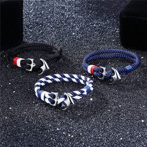 Silver Plated Anchor Hemp <b>Rope</b> <b>Bracelet</b> Unisex Adjustable Braided Classic Fashion Jewelry Gift For Men Women - Product Image 5