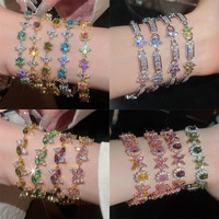 Bracelet de luxe pour femme, plaqué or, zircon, motif floral, style vintage chic et délicat, haute qualité