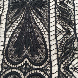 Tela de encaje negro de guipur de alta calidad, vestidos de encaje Venise clásicos pesados, tela de encaje negro elegante de tamaño de yarda de alta visibilidad - Product Image 3