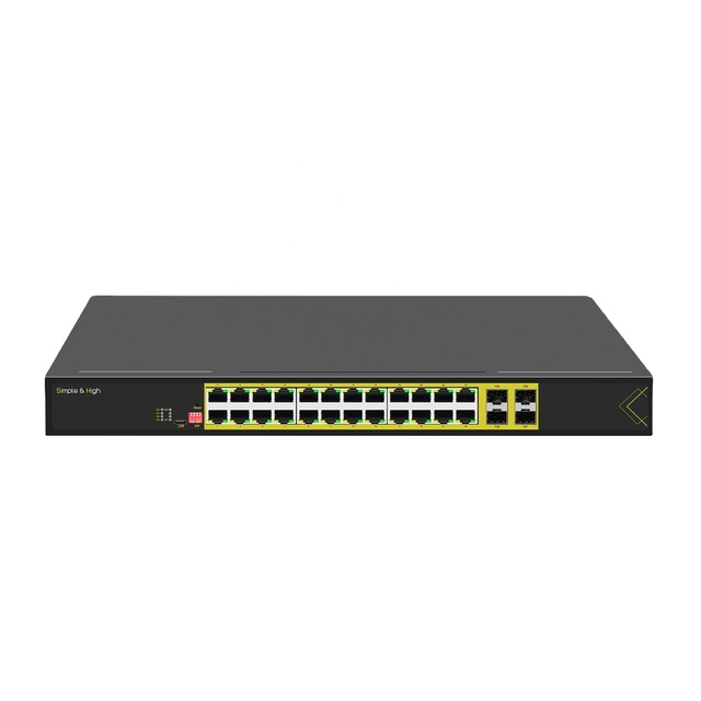 L2+ Managed 24 Port 10/100/1000T 802.3at PoE to 4-Port 1000X SFP PoE Switch 1U Rack Mount Commercial Indoor Type