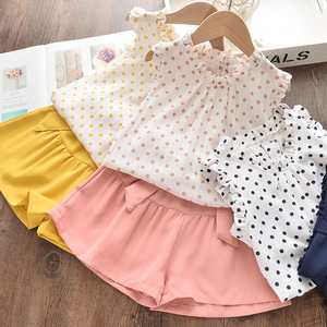 Ropa de Verano para Bebés, Camisa de Lunares para Niñas Pequeñas, Pantalones Cortos, Conjuntos de Ropa de Boutique para Niñas de Alta Calidad, Conjuntos de 2 Piezas - Product Image 2