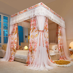 Rideau de lit de luxe épaissi à double pôle et double ombrage intégré pour la maison Imprimés thermiques coupe-vent de princesse <span class=keywords><strong>Moustiquaire</strong></span> - Product Image 5