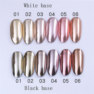 Poudre à ongles effet miroir Aurora Chrome Or Rose, pigment électrolytique titane pour nail art gel pailleté - Product Image 4