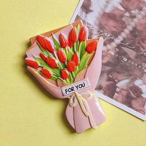 Autocollants magnétiques 3D simples pour la décoration de la maison, souvenirs de dessins animés, autocollants pour réfrigérateur, simulation de tournesols, roses et fleurs - Product Image 4