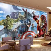 Papier peint mural Marvel Avengers Super-héros, taille personnalisée, effet 3D, décoration murale haute définition pour chambre d'enfant, salle de jeux, crèche