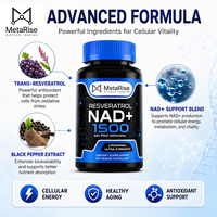 Kapsul Resveratrol NAD Herbal yang Dapat Disesuaikan untuk Dewasa, Meningkatkan Imunitas & Daya Tahan Fisik, 90 Kapsul Per Botol