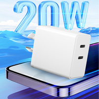 Chargeur mural pour téléphone portable électrique 20W PD 3.0 double type-C avec logo personnalisé, charge rapide 40W, prise AU, chargeur rapide pour l'Australie