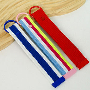 Factory Cotton Cord Key Tag Rectangle Portable Wristlet <b>Keychain</b> With <b>Customized</b> Logo - Product Image 3