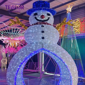Sculpture de bonhomme de neige en LED 3D imperméable pour l'extérieur, motif lumineux pour la décoration des parcs et des fêtes - Product Image 3