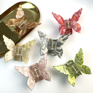 Pinza de pelo de mariposa dulce de acetato para mujeres y niñas, pinzas de pelo de animales coloridos, accesorios para uso diario de Dama - Product Image 1