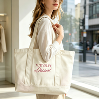 Maßgefertigte Bestickte Leere Wiederverwendbare Robuste Einkaufstasche Lifestyle-Geschenk Baumwoll-Canvas-Tragetasche mit Logo für den Täglichen Gebrauch
