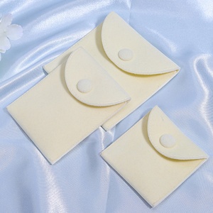 Bolsa de Joyería de Terciopelo Biodegradable Personalizada, con Botón y Cordón, para Regalo, Acolchado para Contenedor de Joyas - Product Image 4