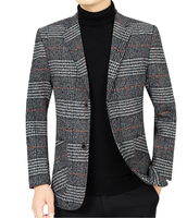 2024 Veste de Costume Homme Printemps Automne Nouvelle Mode Décontractée à Carreaux pour Gentleman, Entretien Facile, Vente en Gros