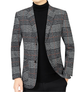 2024 <span class=keywords><strong>Veste</strong></span> de <span class=keywords><strong>Costume</strong></span> <span class=keywords><strong>Homme</strong></span> Printemps Automne Nouvelle Mode Décontractée à Carreaux pour Gentleman, Entretien Facile, Vente en Gros - Product Image 2