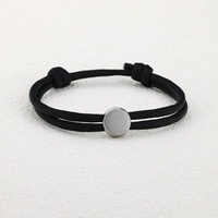 CYNYA Gravé En Acier Inoxydable Sports pour Bracelet Simple Élégant Brossé Tissé Paracord Manchette