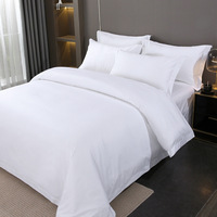 Ensemble de literie d'hôtel de luxe en satin 100% coton blanc des années 80 avec puce de gestion intelligente RFID pour les normes 5 étoiles Hilton