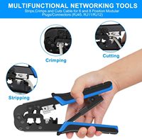 Herramienta de crimpado de cables LAN RJ45 de alta precisión, fuerza de crimpado uniforme, compatible con conectores de red y teléfono estándar 8P8C 6P6P