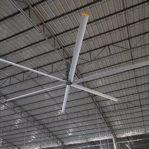 Промышленный вентилятор HVLS для складской мастерской, большой размер, алюминиевый потолочный вентилятор переменного тока 220 В, Электрический энергосберегающий - Product Image 5