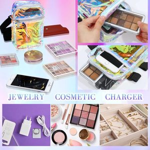 여성용 조절 가능한 스트랩 다리 하네스가있는 도매 카니발 다리 가방 홀로그램 허벅지 가방 무지개 빛깔의 하이킹 여행 다리 팩 - Product Image 4