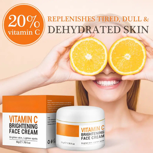 Vitamine C Crème Visage Éclaircissante <span class=keywords><strong>Complexe</strong></span> Revitalisant Intensif pour Peau Terne Fatiguée avec Hydratation Boost Amélioration <span class=keywords><strong>de</strong></span> l'éclat - Product Image 6