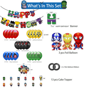 DJTSN Amérique Spider Man <span class=keywords><strong>Avengers</strong></span> Combo <span class=keywords><strong>Ballon</strong></span> Globos Bannière Superhero Thème Fête D'<span class=keywords><strong>anniversaire</strong></span> Décorations Fournitures - Product Image 2