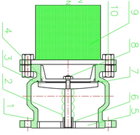 Vanne à clapet en fonte avec bride, conforme à la norme ANSI Classe 150, corps en fonte ductile, filtre en acier inoxydable, classe de pression 150, directement de l'usine