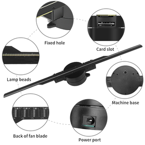 พัดลมโฮโลแกรม 3 มิติ ส่งเร็ว เทคโนโลยีขั้นสูง ใบพัด <span class=keywords><strong>2</strong></span> ใบ ขนาด 42 ซม. เครื่องฉายภาพโฮโลแกรมสำหรับโฆษณา จอแสดงผล LED 244 ดวง ควบคุมผ่านแอพ Wi-Fi - Product Image 3