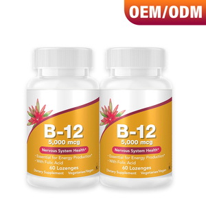 Tabletas <span class=keywords><strong>de</strong></span> <span class=keywords><strong>Suplemento</strong></span> Dietético <span class=keywords><strong>de</strong></span> <span class=keywords><strong>Vitamina</strong></span> <span class=keywords><strong>B12</strong></span> para el Apoyo Inmunológico OEM - 5000mcg <span class=keywords><strong>de</strong></span> <span class=keywords><strong>Vitamina</strong></span> <span class=keywords><strong>B12</strong></span> <span class=keywords><strong>y</strong></span> Ácido Fólico <span class=keywords><strong>de</strong></span> Primera Calidad, Certificación HALAL, Logotipo Personalizado - Product Image 1