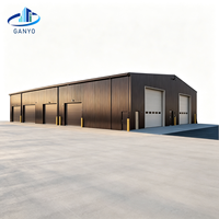 Entrepôt à structure métallique pour cour, avec portique, préfabriqué, design moderne, fournisseur OEM personnalisé Ganyo
