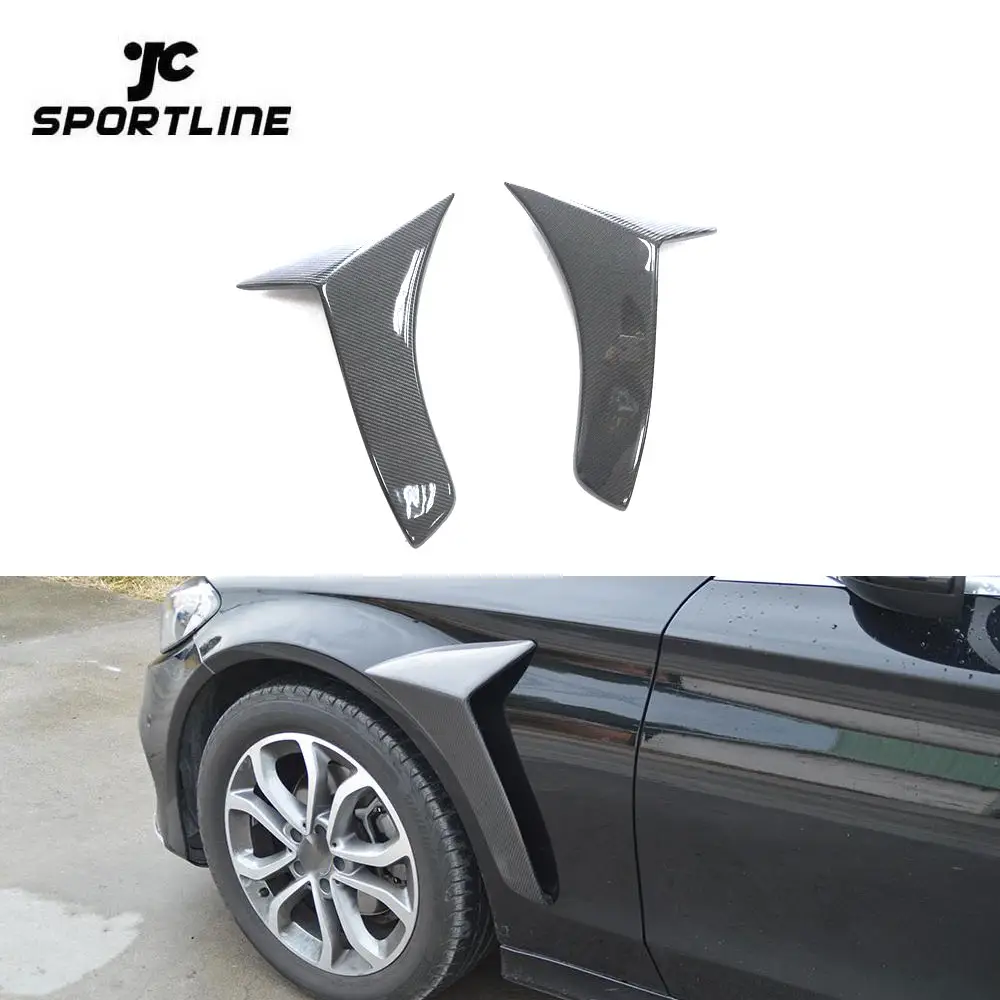 W205 Parafango In Fibra di Carbonio Aero Fin Trim per Mercedes Ben z Standard Bumper