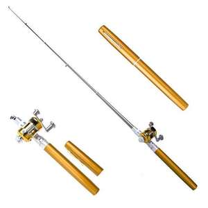 Canne à <span class=keywords><strong>pêche</strong></span> télescopique en forme de stylo en aluminium de poche Portable <span class=keywords><strong>pêche</strong></span> sportive métal OEM baril en métal dur pour le positionnement du lac - Product Image 5