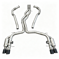 Prix d'usine – Tuyau d'échappement en acier inoxydable poli miroir de 1,5 mm d'épaisseur pour Audi C7 S6 S7 RS6 RS7 4.0T Catback avec embouts
