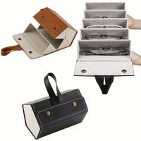 Nouveauté 2021, étui à lunettes pliable en cuir PU à 2/3/4/5/6 emplacements, boîte de rangement pour lunettes de soleil