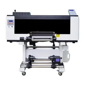 NATALY 30cm tamaño A3 UV DTF impresora de pegatinas rollo a rollo mini UV DTF impresora CMYKW barniz