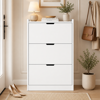 Meuble à chaussures moderne avec rangement dissimulé à porte rabattable, organisateur gain de place pour entrée et chambre