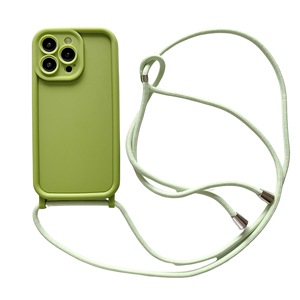 Étui de téléphone en bandoulière pour <span class=keywords><strong>iPhone</strong></span> 17 16, lanière à bandoulière, étui souple de couleur unie, pour filles - Product Image 1